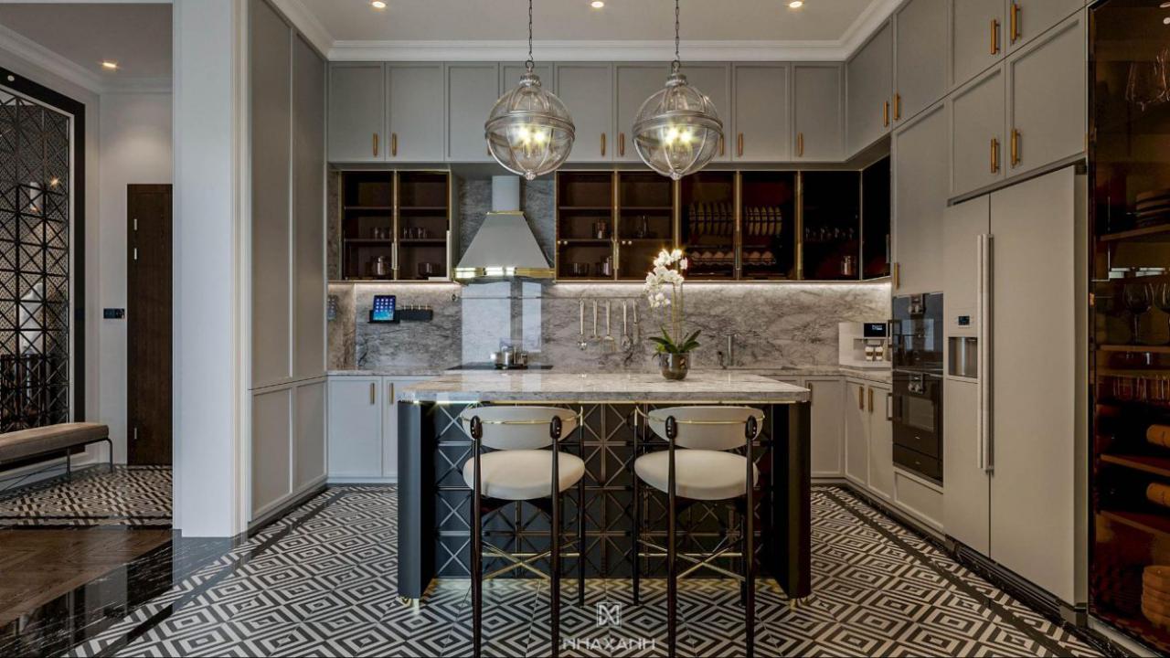 xu hướng thiết kế nội thất nhà bếp đẹp hiện đại - đảo bếp